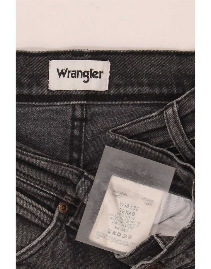Wrangler Masculino Texas Stretch Straight Jeans W38 L32 Algodão Cinza