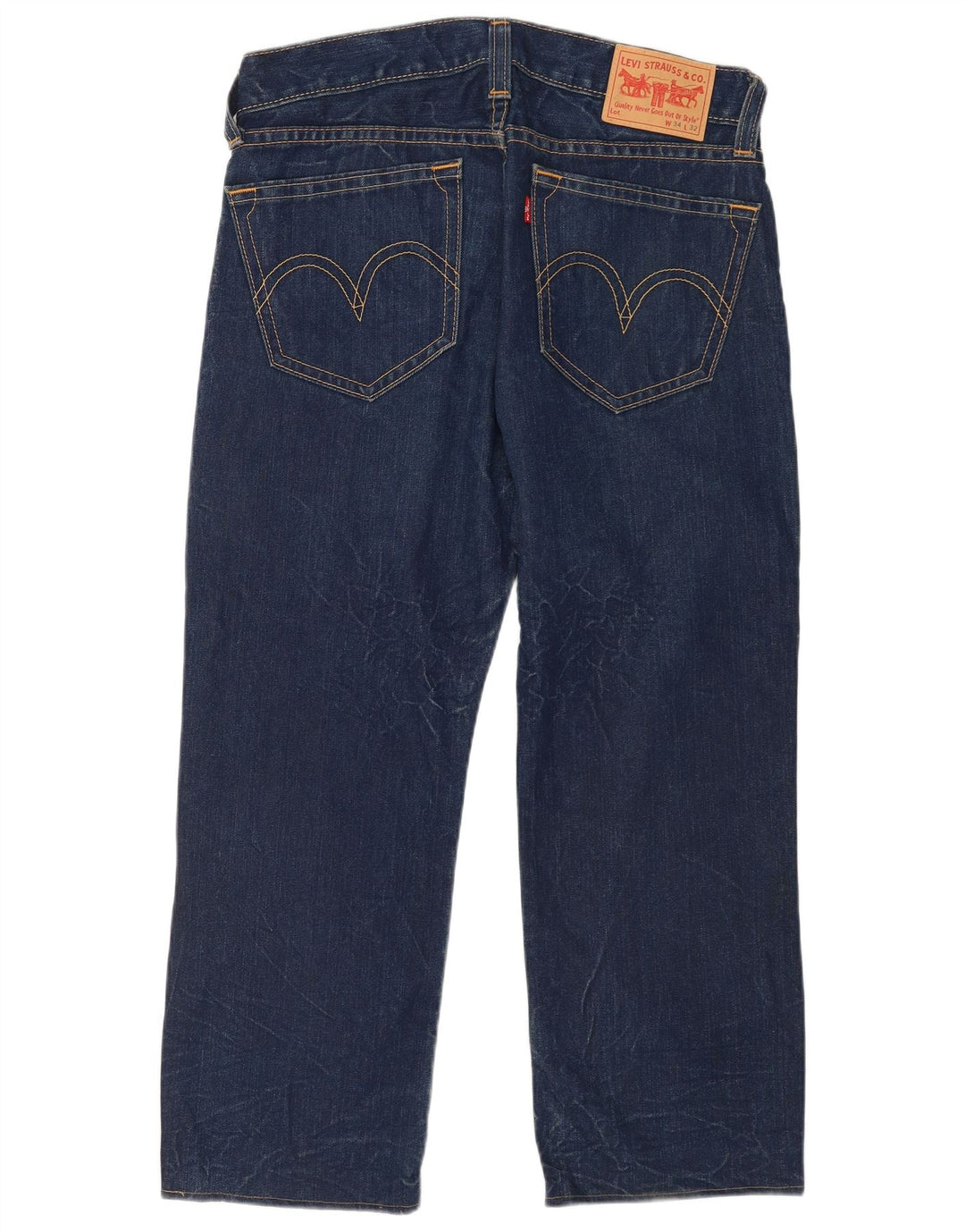 Calça jeans solta masculina Levi's W34 L27 algodão azul marinho