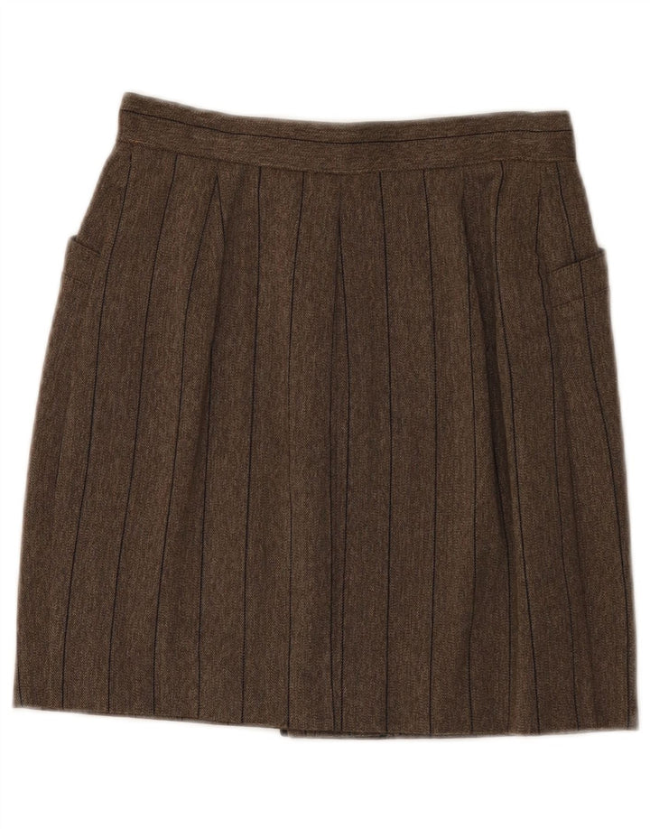 Mini saia feminina Krizia IT 40 pequena W24 listrada marrom