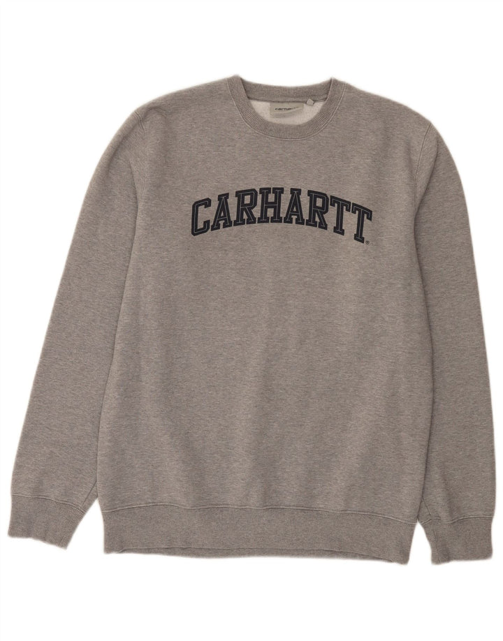 Carhartt Mens Graphic Regular Fit Moletom Jumper Médio Algodão Cinza