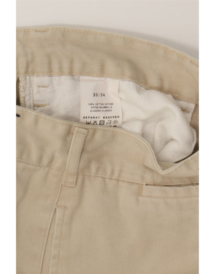VINTAGE Mens Straight Chino Trousers W33 L30 Beige Cotton Vintage Vintage and Second-Hand Vintage from Messina Hembry 