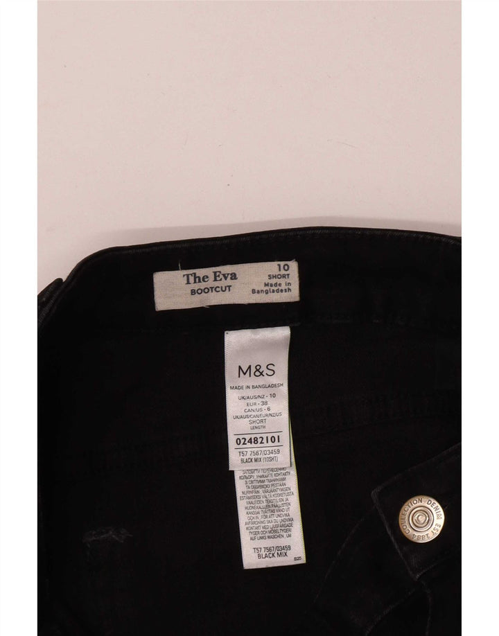 Marks & Spencer Feminino The Eva Bootcut Jeans Reino Unido 10 Pequeno W26 L28 Preto