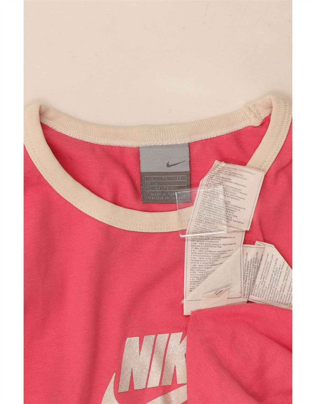 Camiseta NIKE Girls Air Graphic 15-16 Anos XL Rosa Algodão