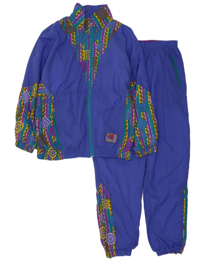 J Jeantex Mens Loose Fit Full Tracksuit Poliamida Geométrica Azul Médio