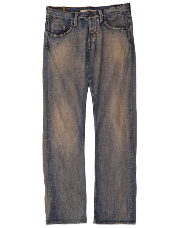 Meltin' Pot Mens Morgan Straight Jeans W33 L34 Azul Algodão