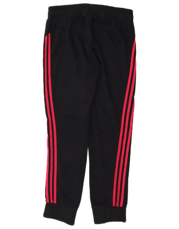 ADIDAS Womens Tracksuit Calças Joggers UK 12/14 Médio Algodão Preto