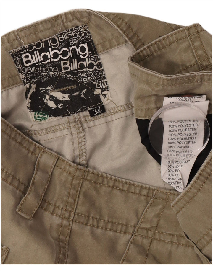 Shorts cargo masculino Billabong W34 grande poliéster cáqui