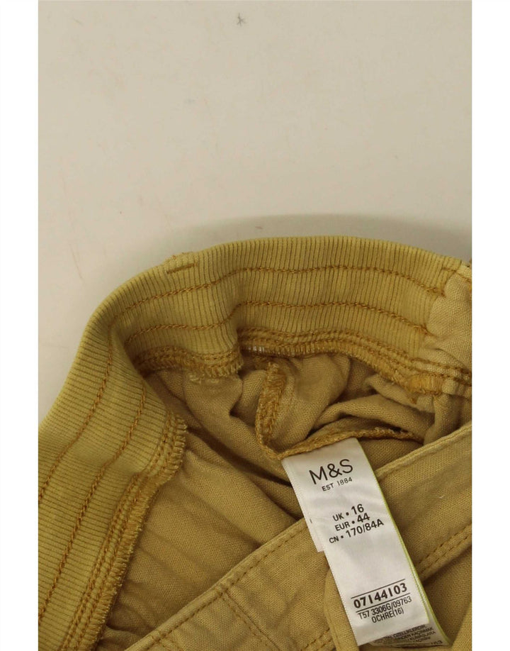 Shorts feminino Marks & Spencer Reino Unido 16 grande W34 linho cáqui