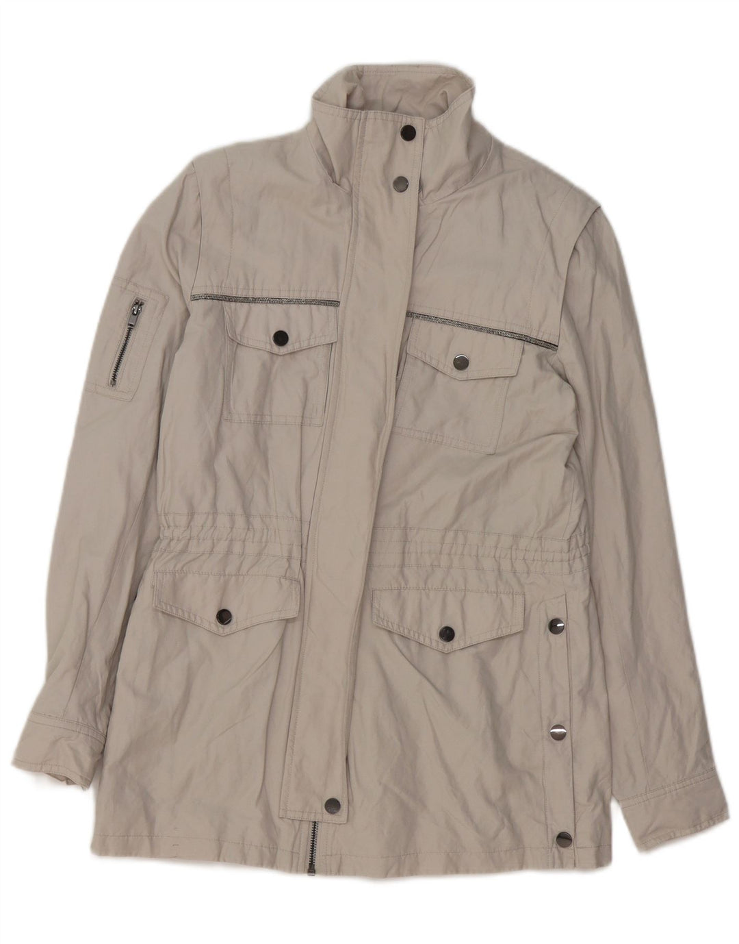 Jaqueta utilitária feminina MINT VELVET UK 10 algodão cinza pequeno