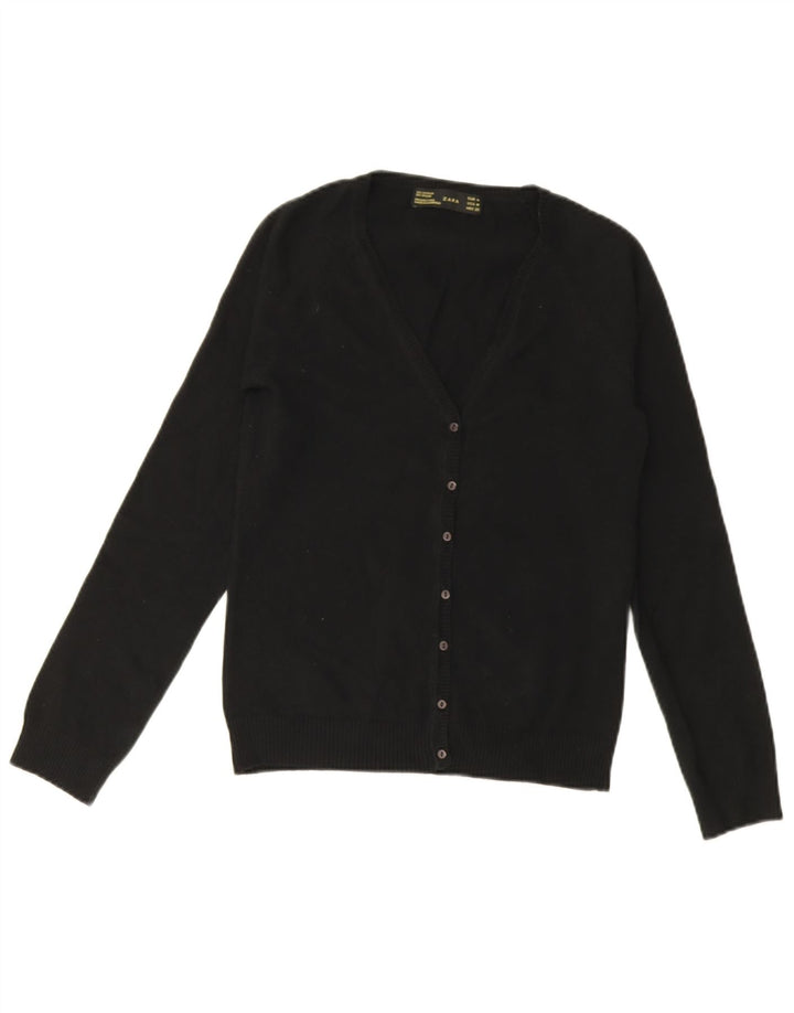 Suéter cardigã feminino Zara Reino Unido 12 algodão preto médio