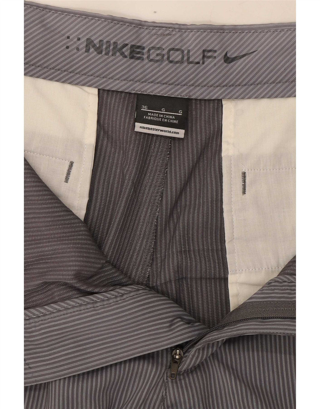 Nike Mens Golf Chino Shorts W36 Grande Cinza Risca de Giz Poliéster