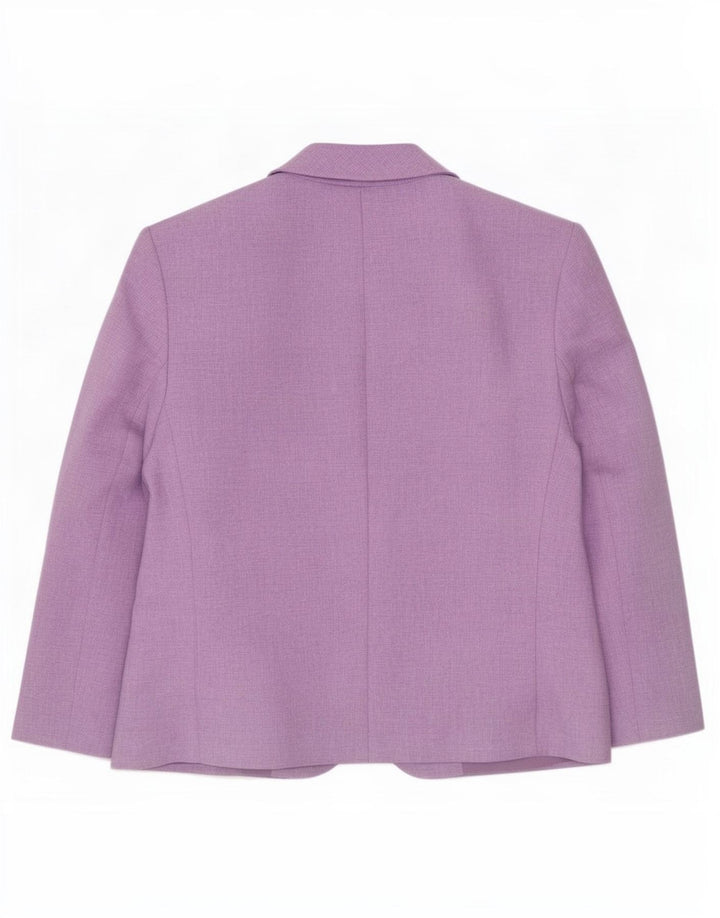 Jaqueta blazer feminina Marks & Spencer padrão de 1 botão Reino Unido 12 médio roxo