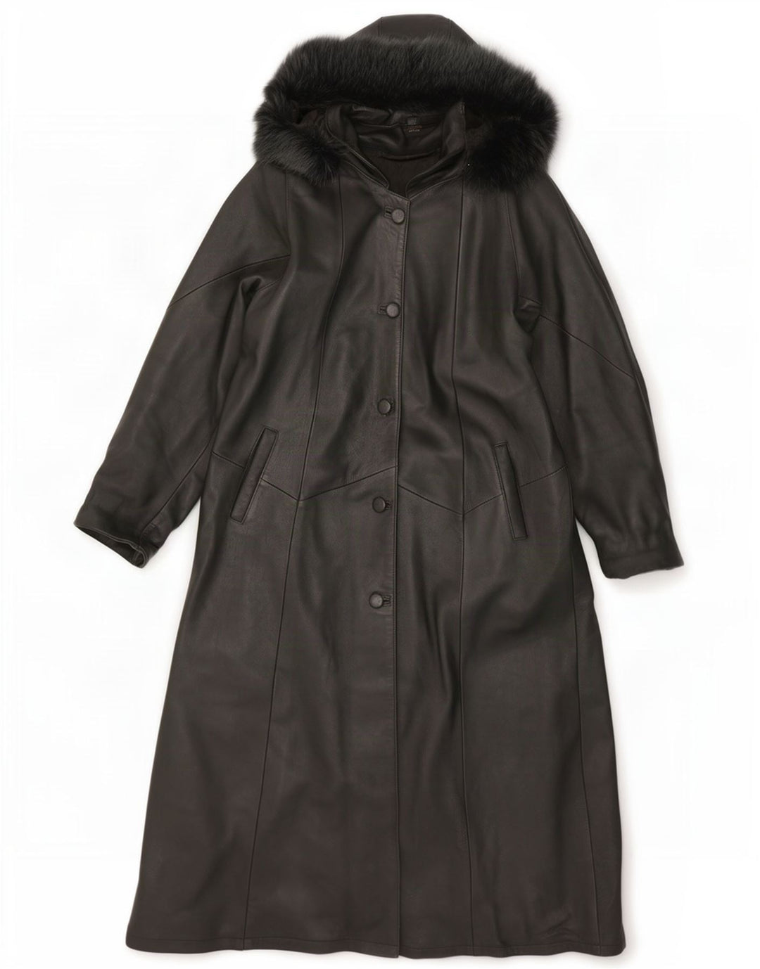Casaco de couro com capuz feminino vintage UK 20 2XL cáqui