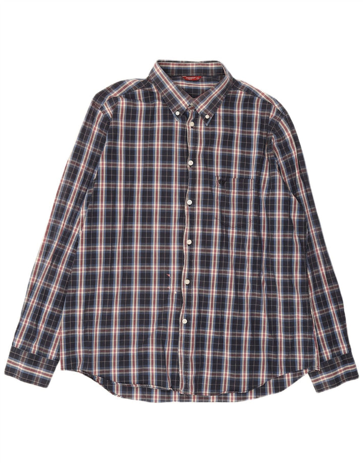 Camisa masculina Carrera 2XL xadrez azul marinho