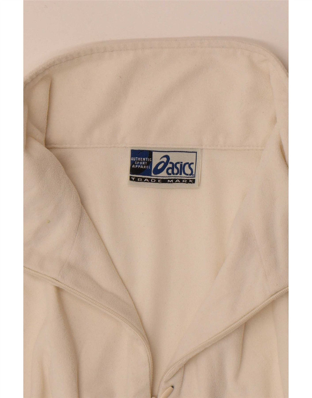 Jumper de lã feminino com zíper e gola Asics UK 14 poliéster branco médio