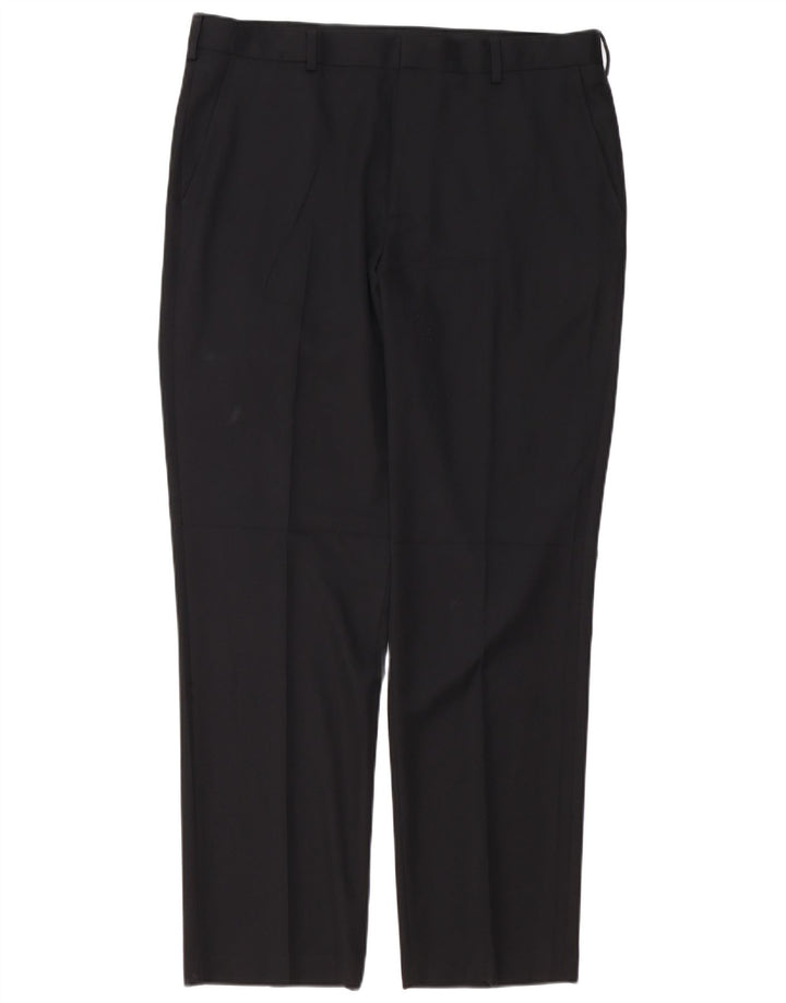 Calça masculina Izod de terno reto W36 L32 poliéster preto