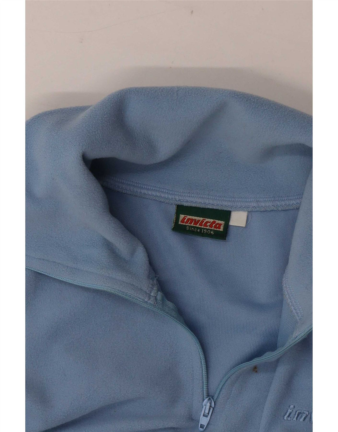 Suéter de lã feminino Invicta com zíper e gola UK 16 grande azul