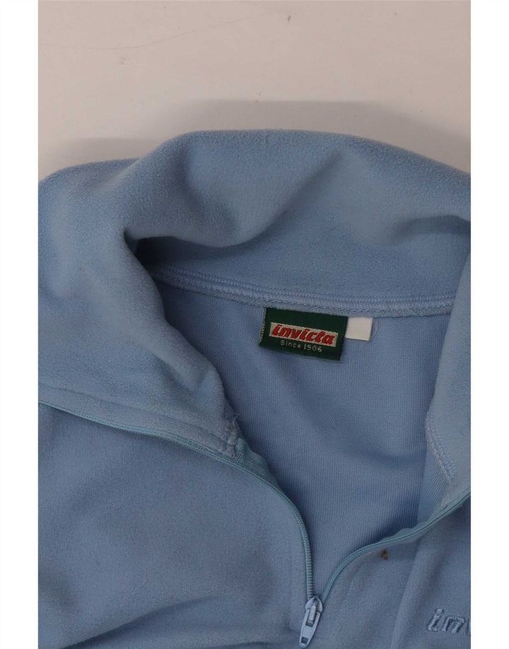 Suéter de lã feminino Invicta com zíper e gola UK 16 grande azul