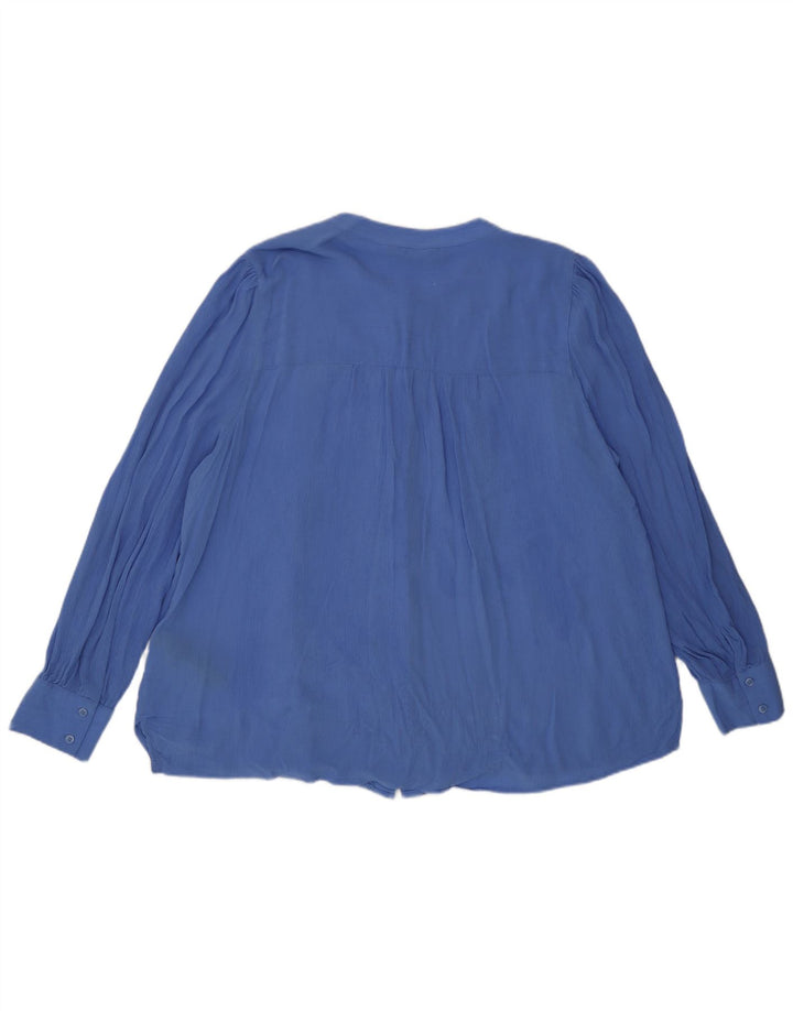 Blusa feminina Marks & Spencer UK 16 grande viscose azul
