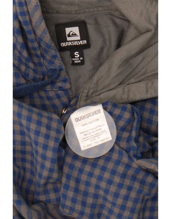 Camisa masculina de flanela Lumberjack Quiksilver pequena azul algodão guingão