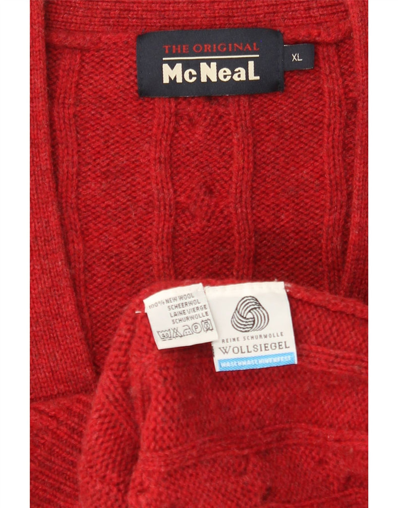 MC NEAL Mens Cardigan Sweater XL Red New Wool Vintage MC Neal and Second-Hand MC Neal from Messina Hembry 