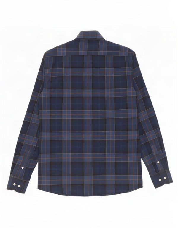 Camisa masculina Barbour sob medida de algodão xadrez azul médio