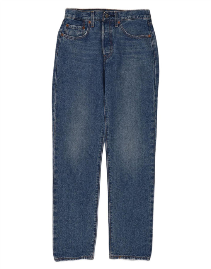 Calça jeans feminina Levi's 501 Straight W26 L30 azul algodão