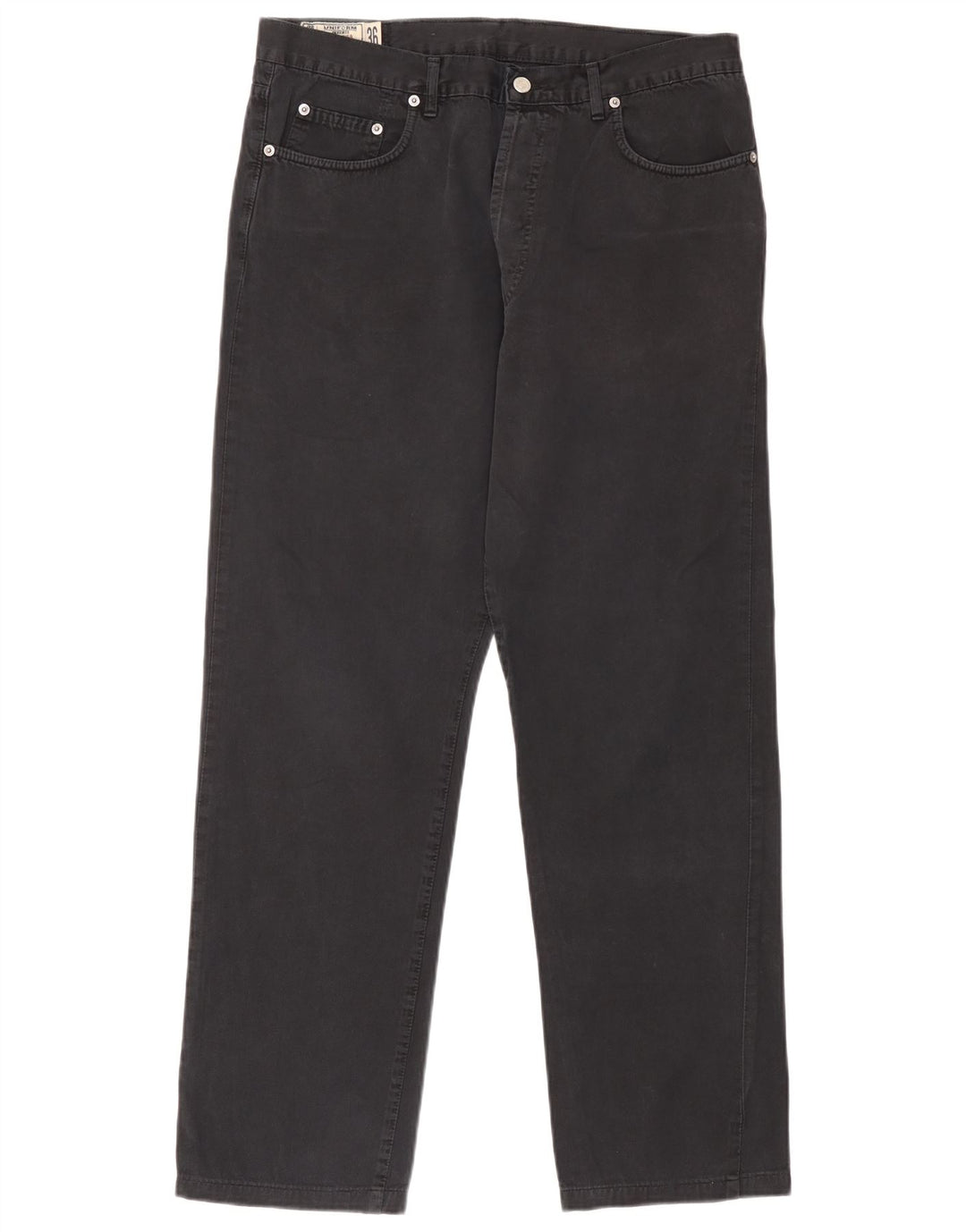 Uniforme masculino jeans reto W36 L30 algodão preto