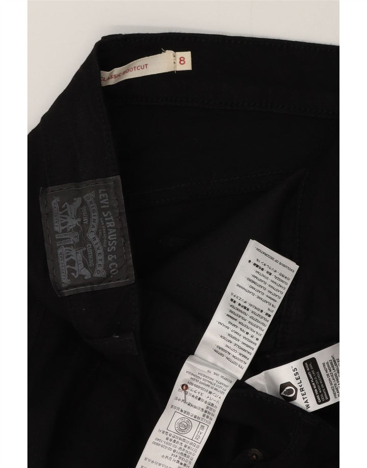 Jeans feminino clássico bootcut LEVI'S US 8 médio W30 L29 algodão preto