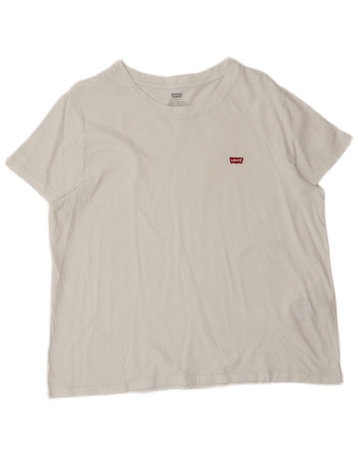 Camiseta feminina Levi's UK 16 grande algodão branco