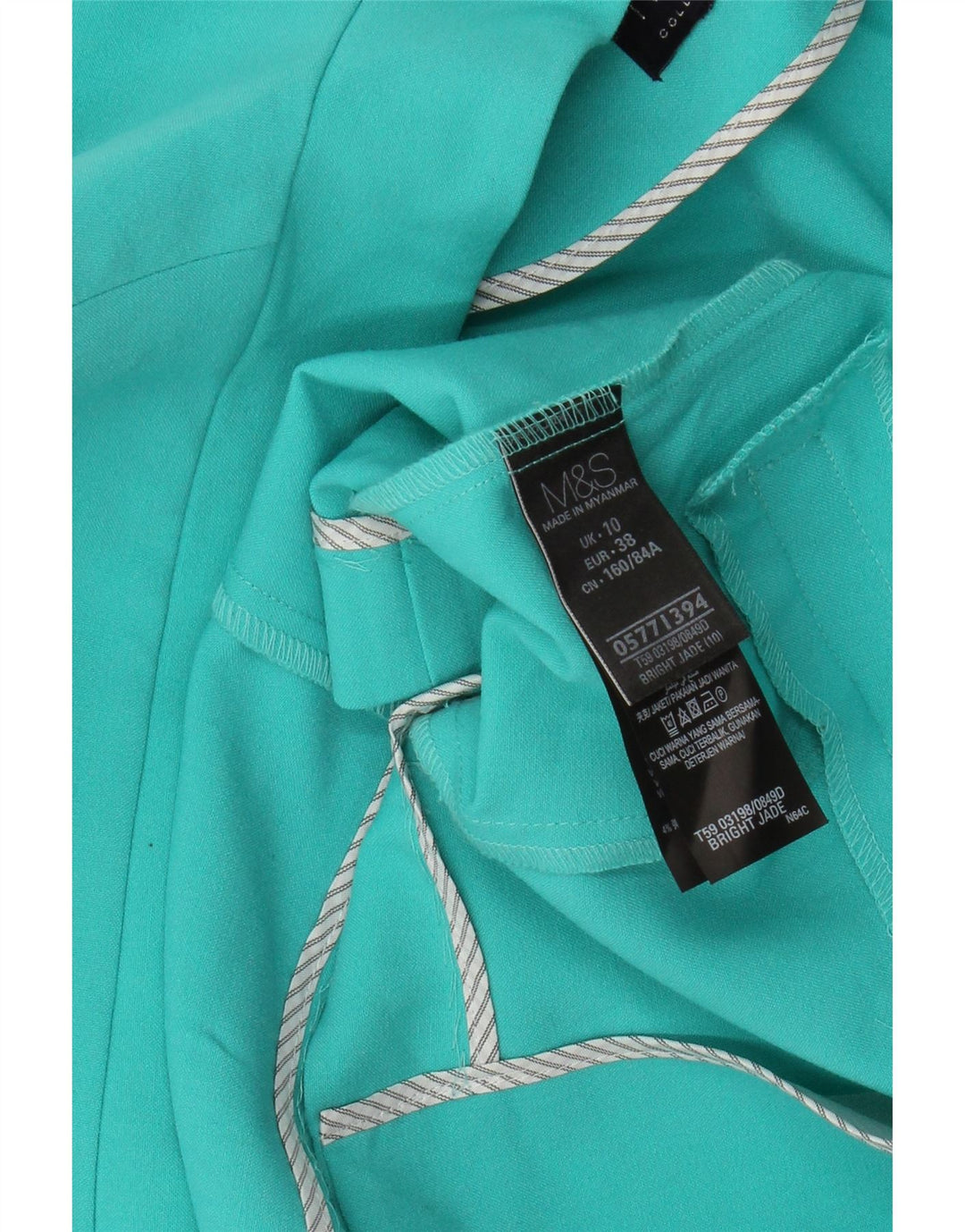 Jaqueta Blazer aberta feminina Marks & Spencer Reino Unido 10 poliéster turquesa pequeno