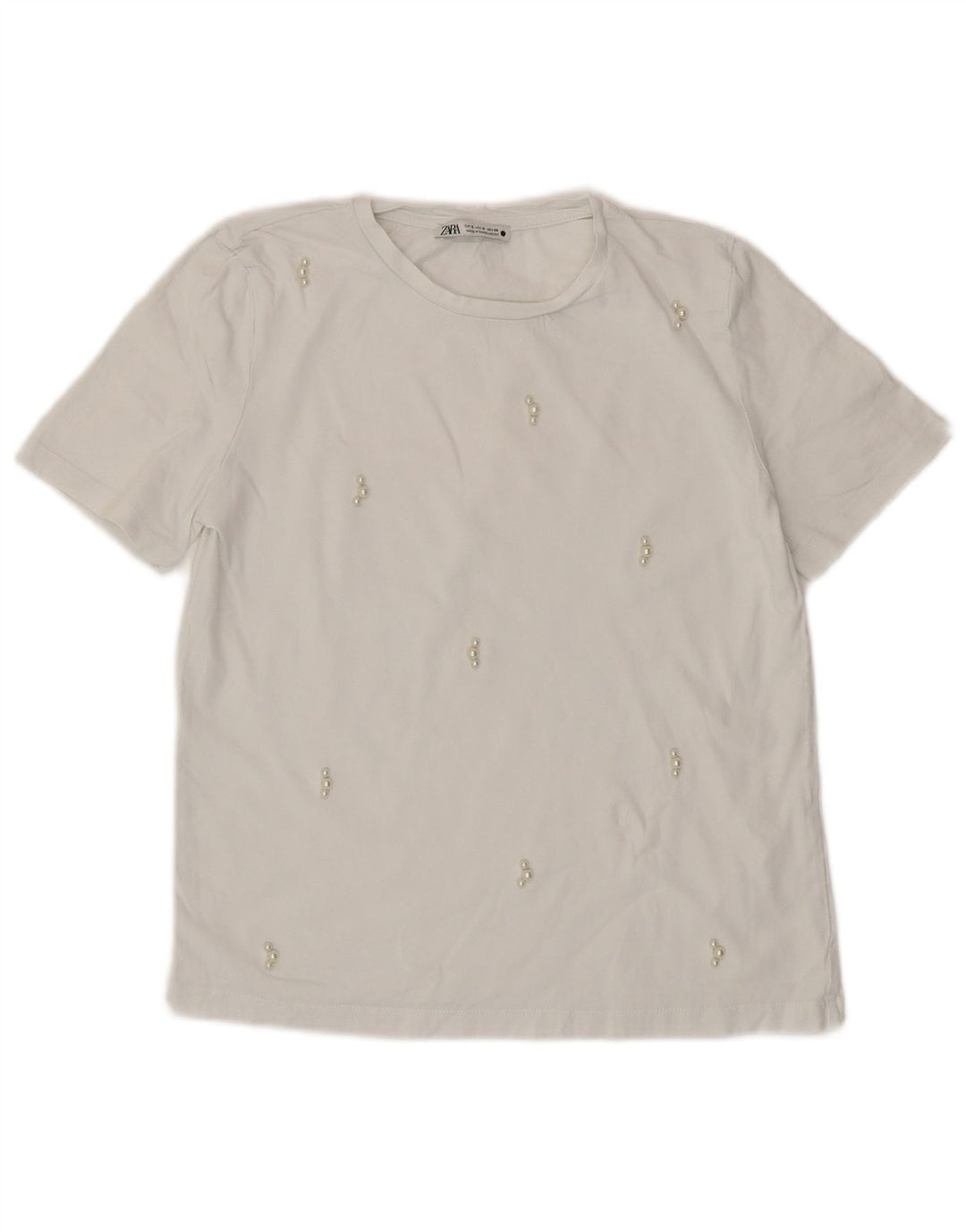 Camiseta feminina ZARA UK 8 pequena branca
