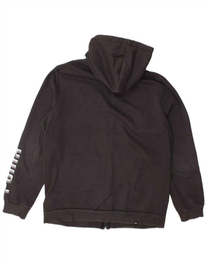 Suéter masculino Puma Graphic Zip com capuz médio algodão preto