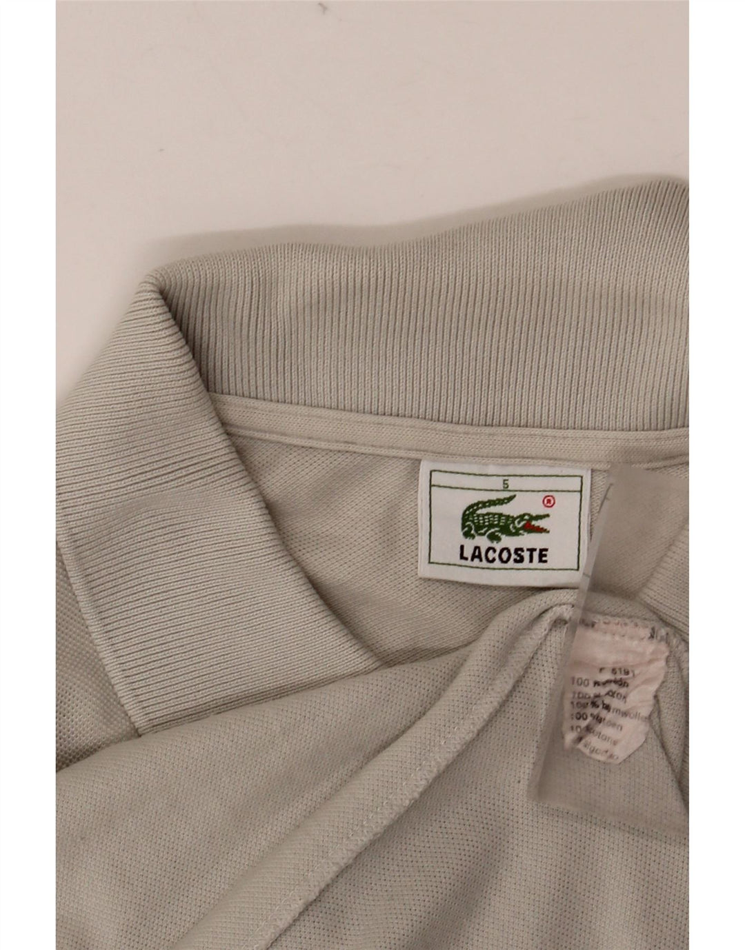 Camisa polo masculina LACOSTE tamanho 5 grande algodão cinza
