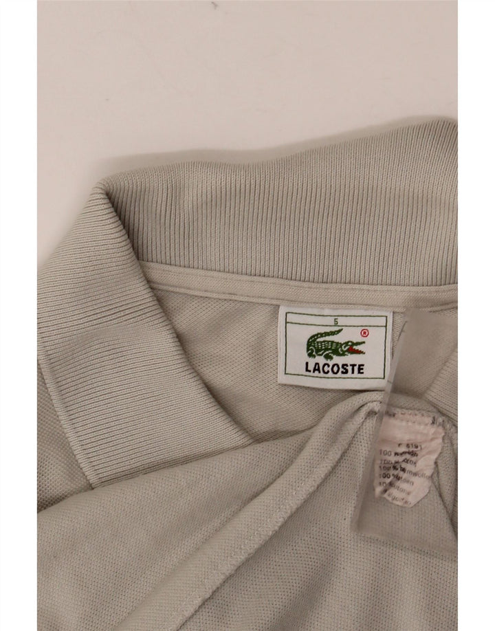 Camisa polo masculina LACOSTE tamanho 5 grande algodão cinza