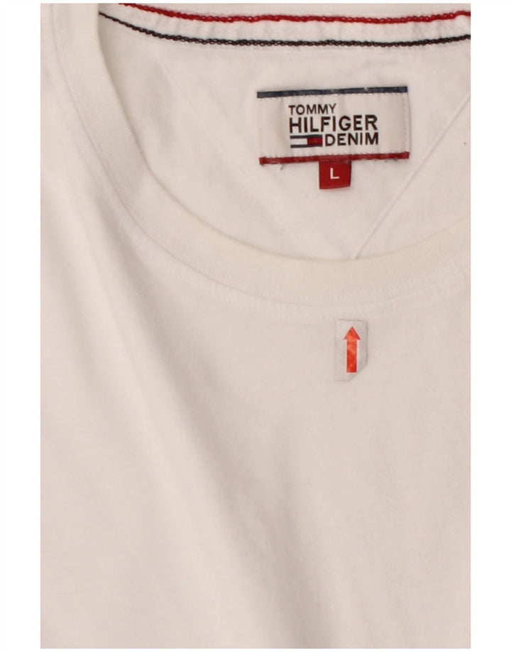 Camiseta masculina TOMMY HILFIGER grande algodão branco
