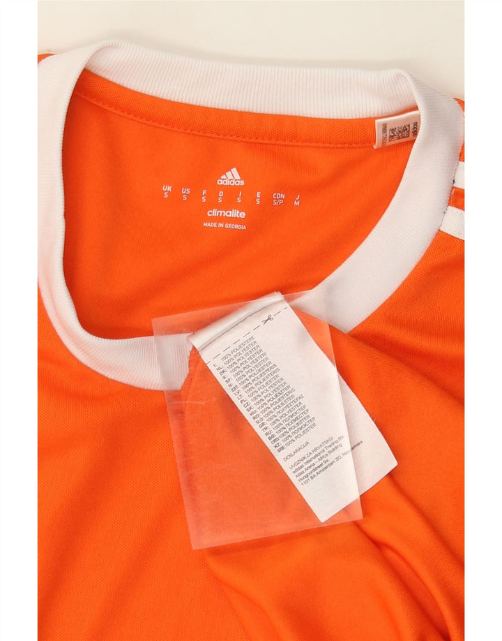 Adidas Mens Climalite Camiseta Top Pequeno Laranja Poliéster