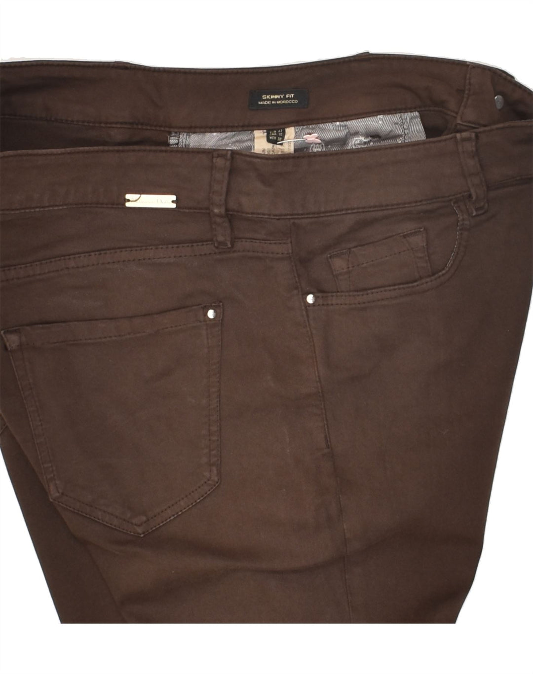 MASSIMO DUTTI Womens Skinny Casual Trousers EU 42 Large W32 L30 Brown | Vintage Massimo Dutti | Thrift | Second-Hand Massimo Dutti | Used Clothing | Messina Hembry 