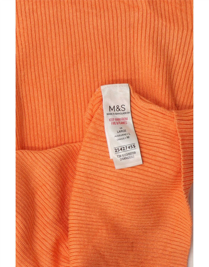 Camiseta feminina Marks & Spencer UK 14 grande viscose laranja