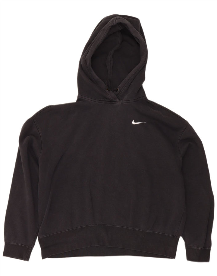 Nike Womens Oversized Hoodie Jumper UK 14 Médio Algodão Preto