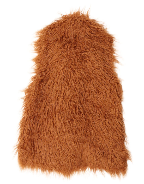 Guess Womens Faux Fur Gilet UK 6 XS Bege Acrílico