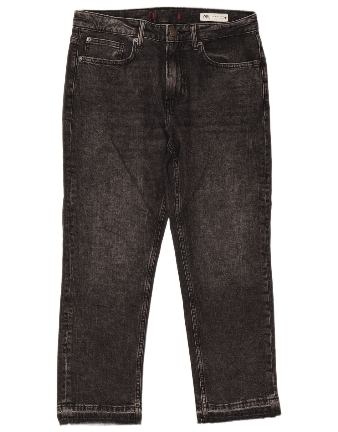 Jeans retos femininos ZARA EU 38 pequeno W28 L26 preto