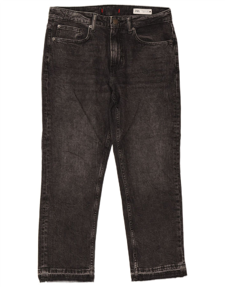 Jeans retos femininos ZARA EU 38 pequeno W28 L26 preto