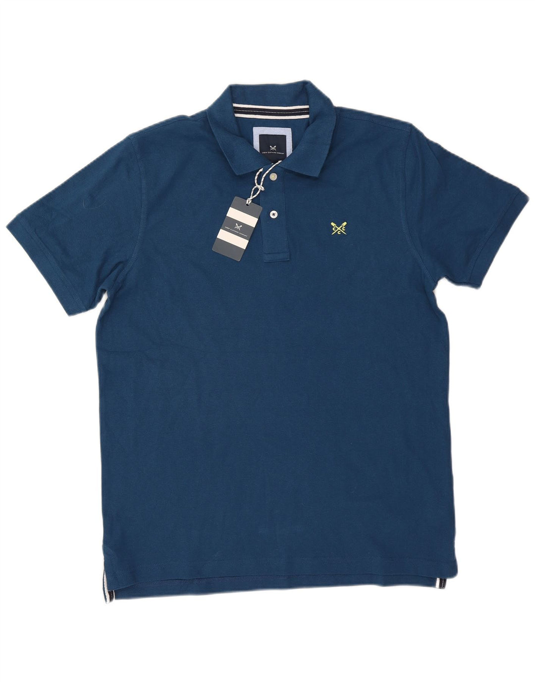 Camisa polo masculina Crew Clothing grande algodão azul