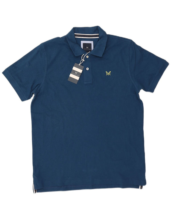 Camisa polo masculina Crew Clothing grande algodão azul