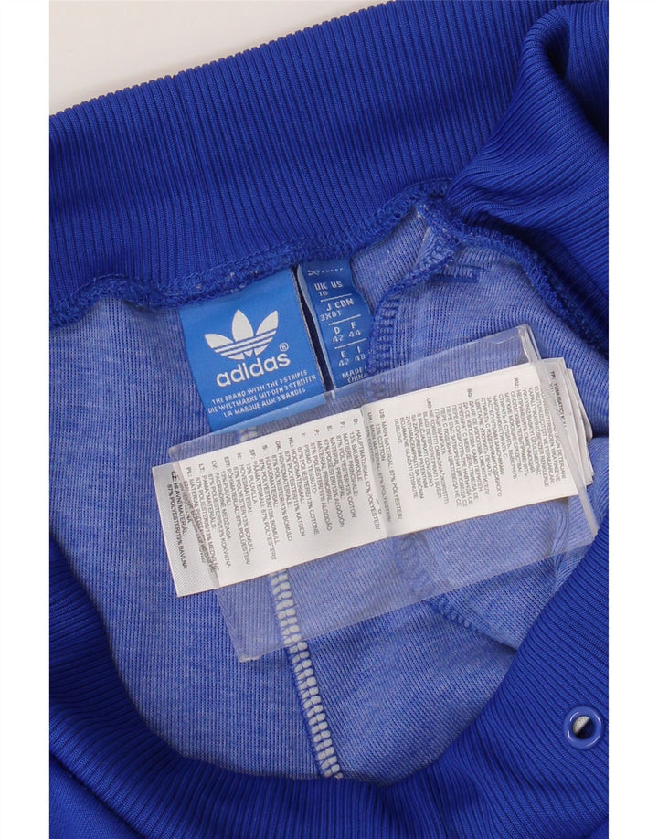 Calça de treino feminina Adidas Joggers UK 16 grande azul poliéster