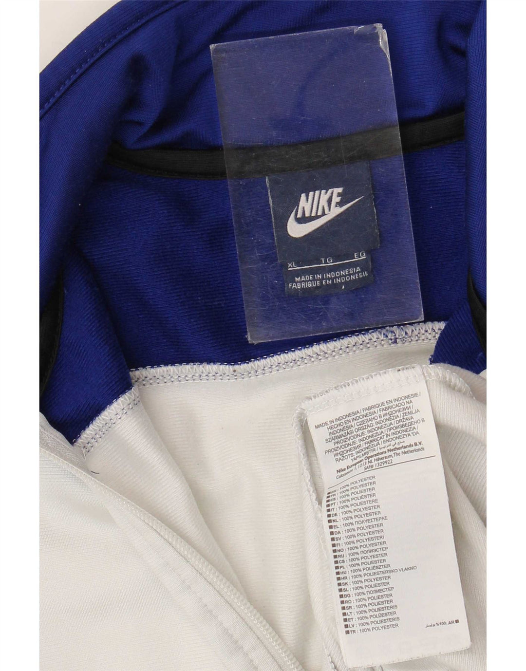 Nike Womens Tracksuit Top Jacket UK 18 XL Branco Colourblock Poliéster