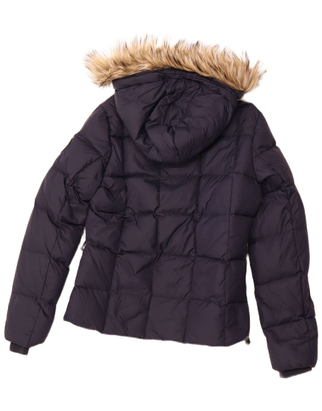 Jaqueta acolchoada com capuz feminina SUPERDRY UK 12 médio azul marinho nylon