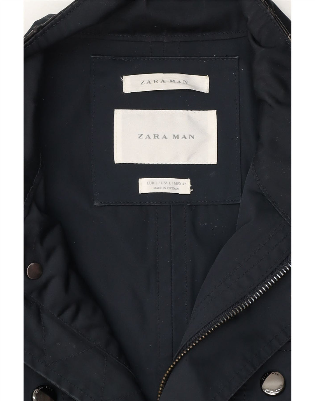 Jaqueta utilitária masculina ZARA UK 40 grande azul marinho