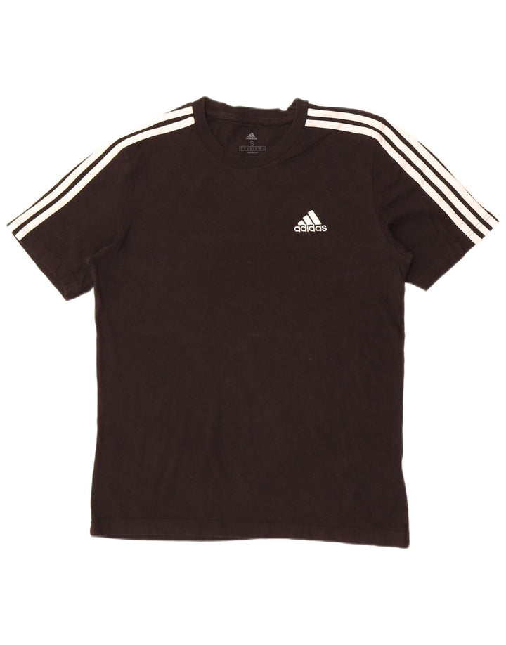 Adidas Mens Camiseta Top Pequeno Algodão Preto